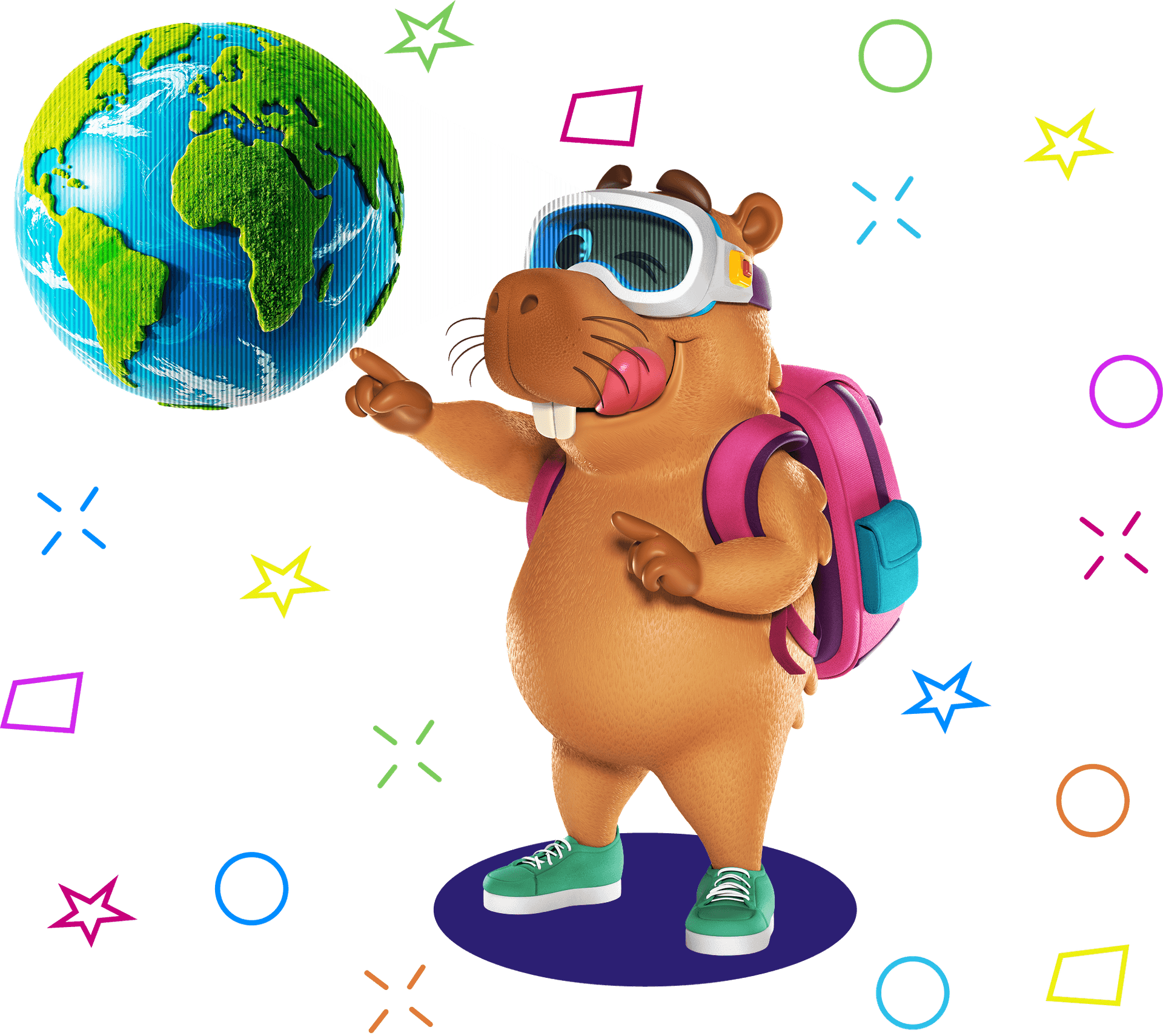 Nosso mascote capiba utilizando o Mentary